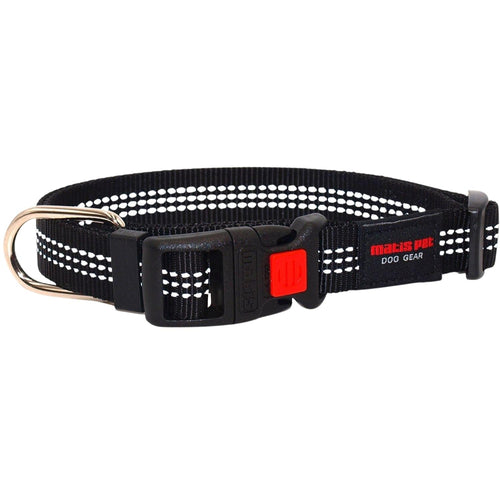 MATIS Ogrlica za pse sa plasticnom kopcom S/Klik CityStyle Crna 1,3cm/23-30cm
