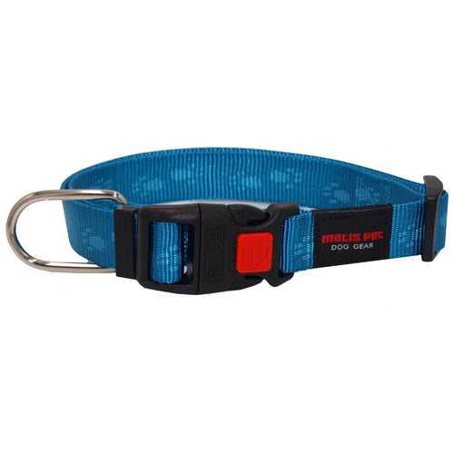 MATIS Ogrlica za pse sa plasticnom kopcom Klik DoggyPaws Plava 1,5cm/30-43cm