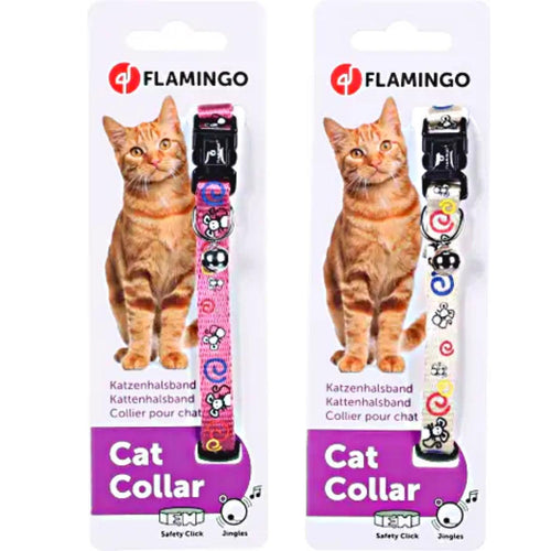 FLAMINGO Ogrlica za macke ArtSportiv motiv Mis sa zvoncicem 10mm/30cm