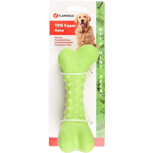FLAMINGO Igračka za pse Kost pena s mirisom nane, Zelena 16cm