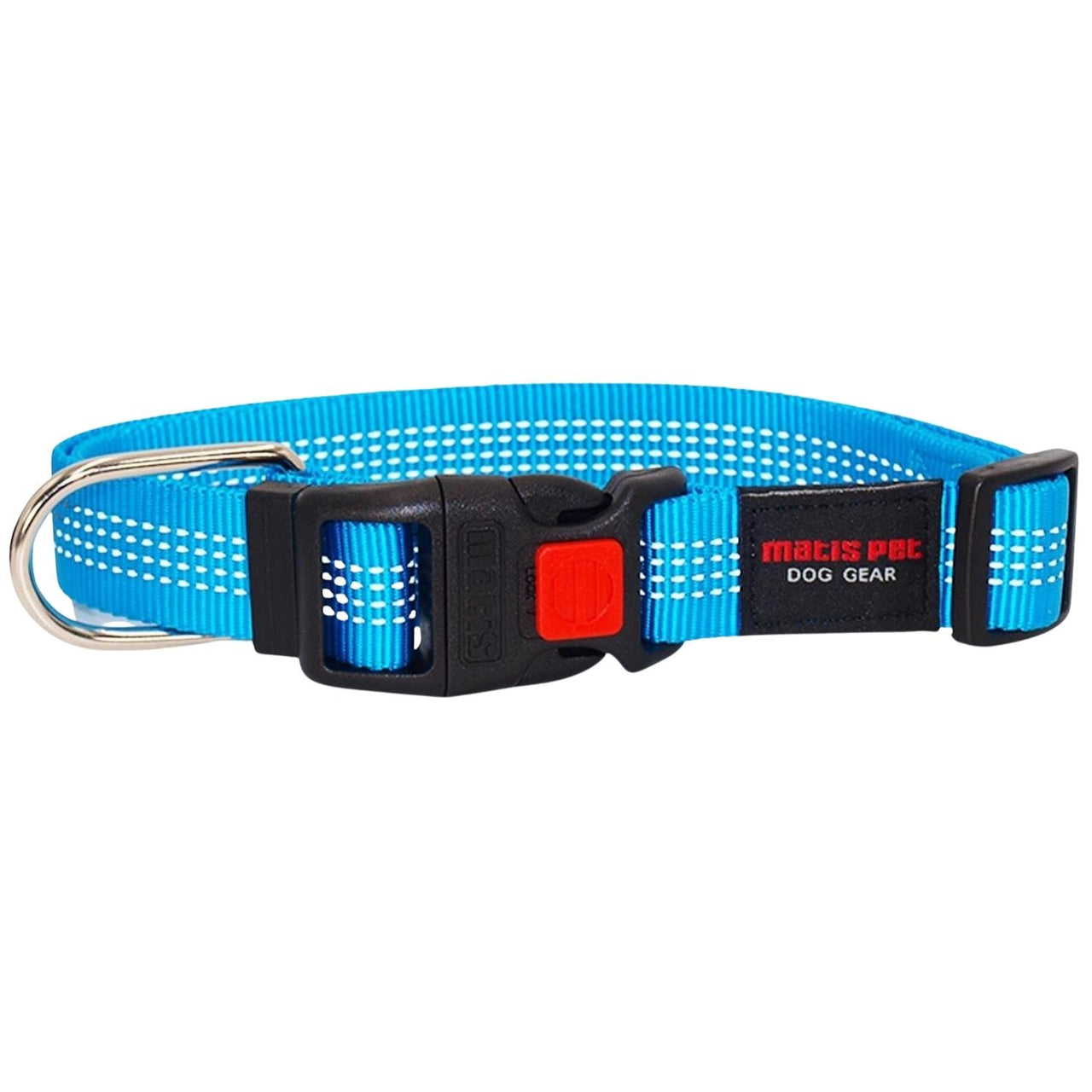 MATIS Ogrlica za pse sa plasticnom kopcom S/Klik CityStyle Aqua 2,5cm/38-52cm