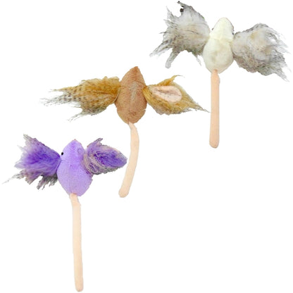 PAWISE Igračka za mačke Miš Crazy Ear Catnip, 7cm, raznih boja
