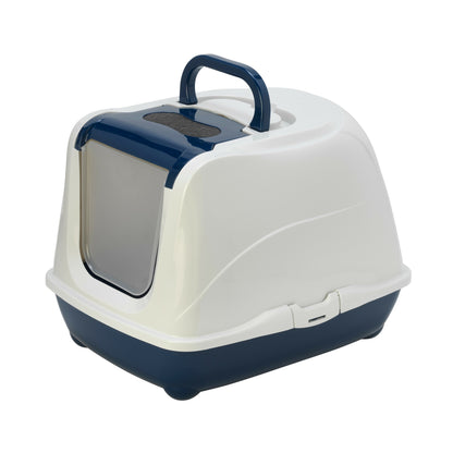 OUTLET MODERNA WC za mačke Flip Cat zatvoreni Tamno plava Jumbo 45x57x42cm
