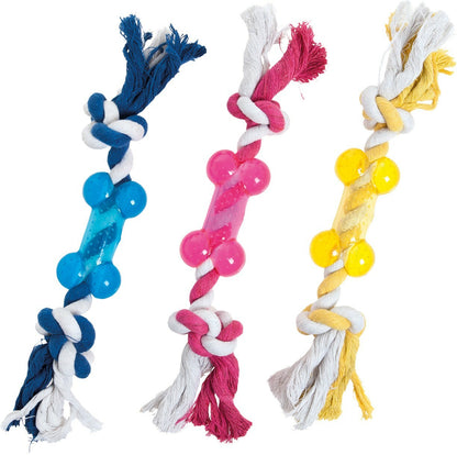 FLAMINGO Igračka za pse Kost Good4Fun plutajuća sa kanapom, TPR 9cm, raznih boja