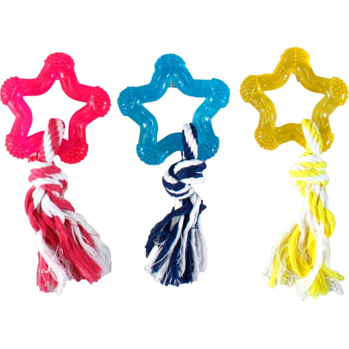 FLAMINGO Igračka za pse Zvezda/uže Good4Fun plutajuća, TPR 14cm, raznih boja
