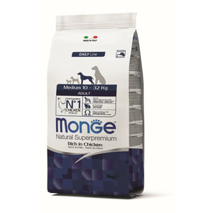 MONGE Hrana za odrasle pse srednjih rasa, s piletinom, 3kg