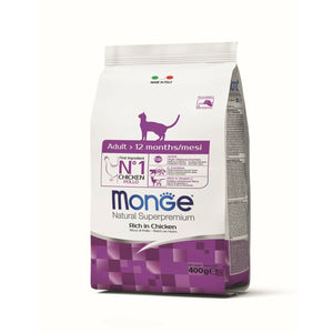 MONGE Hrana za odrasle mačke, piletinom, 400g