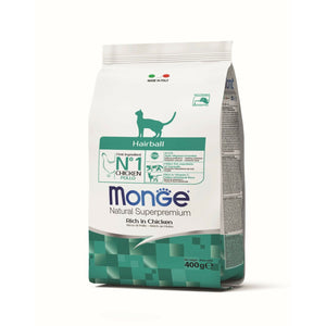 MONGE Hrana za odrasle mačke, Hairball, 400g