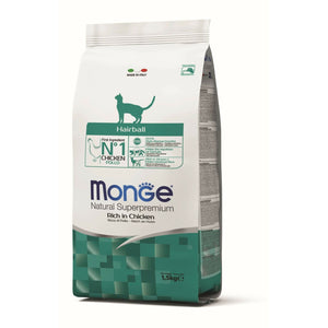 MONGE Hrana za mačke, Hairball, 1,5kg