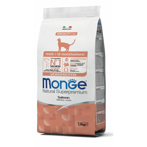 MONGE Losos za odrasle mačke 1,5kg