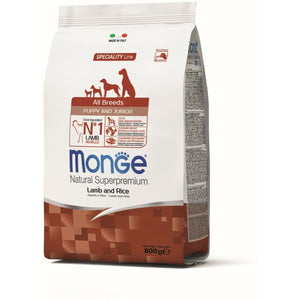 MONGE Hrana za štence svih rasa PUPPY, Jagnjetina i pirinč, 800g