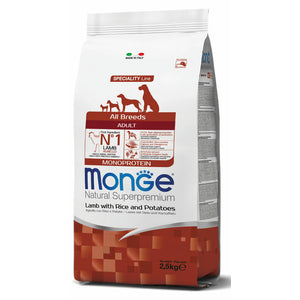 MONGE Hrana za odrasle pse svih rasa, Jagnjetina, 2,5kg