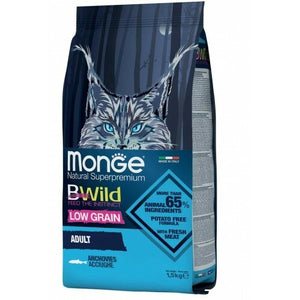 BWILD Hrana za odrasle mačke Low Grain, Inćun, 1,5kg