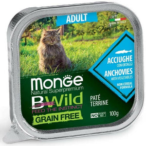BWILD Pašteta za odrasle mačke, inćun i povrće, 100g