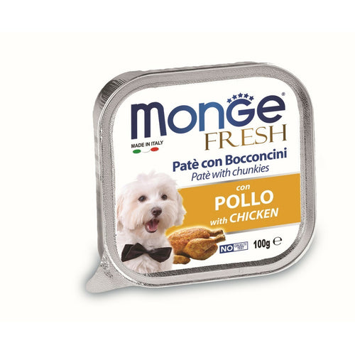 MONGE Fresh Pašteta za pse Piletina s komadićima 100g