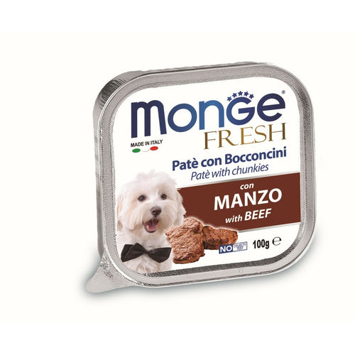 MONGE Fresh Pašteta za pse Govedina s komadićima 100g