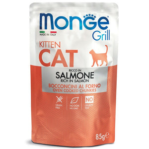 MONGE Grill Sos za mačiće KITTEN, s lososom, 85g