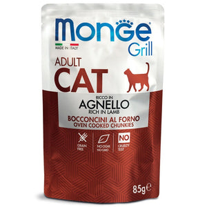 MONGE Grill Sos za odrasle mačke, s jagnjetinom, 85g