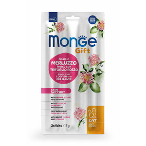 MONGE Gift Cat Poslastica za mačke Skin Support, bakalar s karanfilićem, 15g