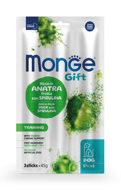 MONGE Gift Dog Poslastica za pse Training, pačetina i spirulina, 45g