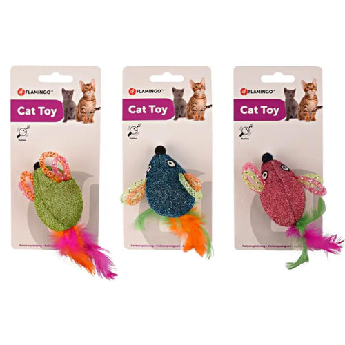 FLAMINGO Igračka za mačke Miš Blix, 15cm, raznih boja