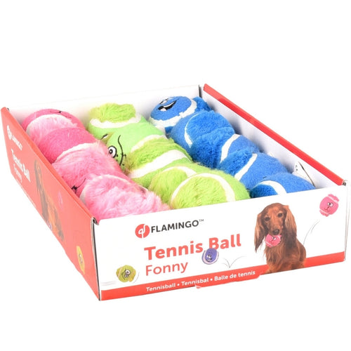 FLAMINGO Igračka za pse Fonny Lopta Tenis, više boja, plava/roze/zelena
