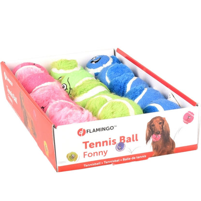 FLAMINGO Igračka za pse Fonny Lopta Tenis, više boja, plava/roze/zelena