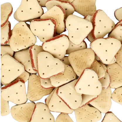 FLAMINGO Poslastica za pse Crunch Sandwich Hearts, hrskavi biskviti, 500g