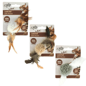 ALL4PAWS LambsWool Igračka za mačke Lopta krzno, Catnip, 3cm, raznih boja