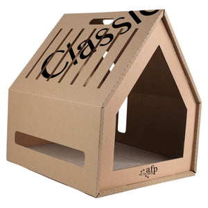 OUTLET ALL4PAWS Classic Grebalica za mačke Kućica kartonska, 41,5x39x45,5cm