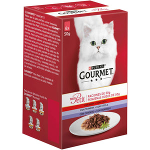 GOURMET Mon Petit Multipack, s govedinom, teletinom i jagnjetinom, 6x50g