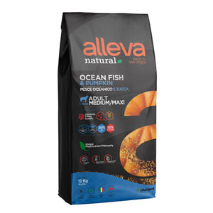 ALLEVA NATURAL Adult s ribom i bundevom, Medium/Maxi, bez žitarica, 12kg