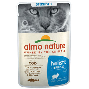 ALMO NATURE Holistic kesica za mačke Sterilised, Bakalar, 70g
