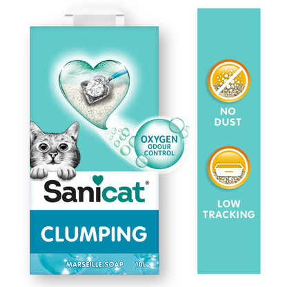 SANICAT Marseille soap grudvajući mineralni posip za mačke, s mirisom, 10L