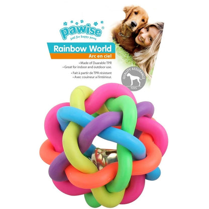 PAWISE Igračka za pse Rainbow World - Loptica, Small 6,5cm