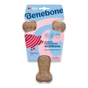 BENEBONE Igračka za štence Puppy Wishbone, aroma slanine, Medium