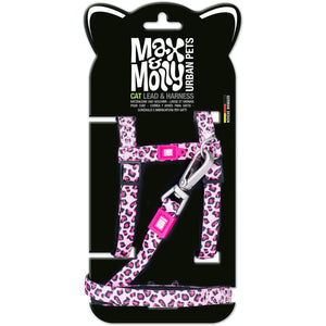 MAX & MOLLY Am/Povodac set za mačke Leopard pink