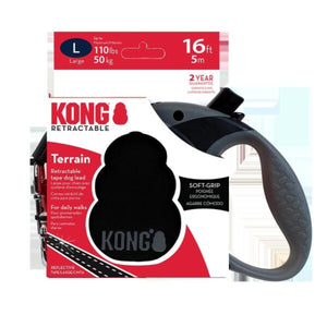 KONG Povodac za pse sa regulacijom Terrain traka, Crni, Large 5m/ do 50 kg