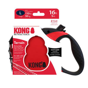 KONG Povodac za pse sa regulacijom Terrain traka, Crveni, Large 5m/ do 50 kg