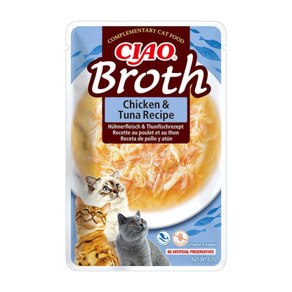 CIAO Broth za mačke, piletina i tunjevina u čorbi, 40g