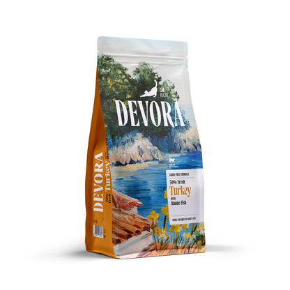 DEVORA Cat Sterilized Grain Free, ćuretina s piletinom i haringom