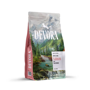 DEVORA Dog Grain Free Mini,losos s jelenom i pačetinom