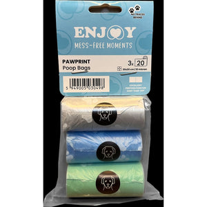 ENJOY Higijenske kesice za izmet Paw, 3 rolne x 20 kesica