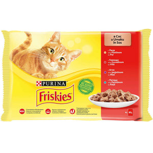 FRISKIES Multipack za mačke Piletina/Govedina/Jagnjetina/Pačetina u sosu 4x85g