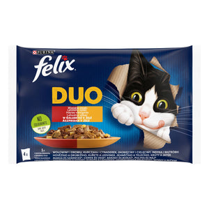 FELIX DUO Multipack Žele Govedina, Piletina, Jagnjetina, Ćuretina, 4x85g
