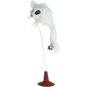 FLAMINGO Igračka za mačke Miš krzneni na štapu 19cm