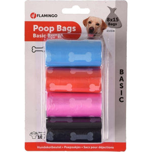 FLAMINGO Higijenske kesice za izmet, sa motivom koskica, 8 rolni x 15 kesica