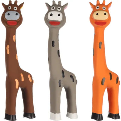 FLAMINGO Igračka za pse Žirafa, gumena, zvučna, 24cm, raznih boja