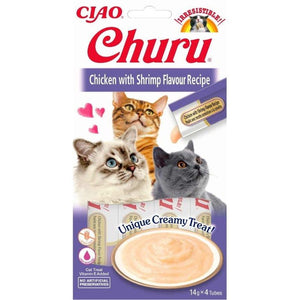 CHURU Cat Puree, krema, piletina s aromom račića, 4x14g