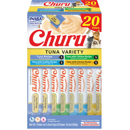 CHURU Box krema za mačke, tunjevina u četri vrste sosa, 20x14g